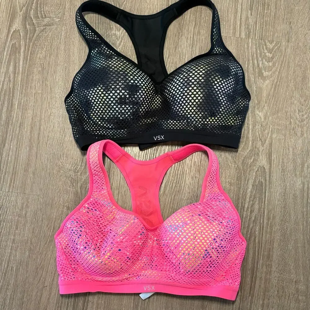 Victoria’s Secret VSX Underwire Sports Bras 36C Mesh Racerback Lot of 2
